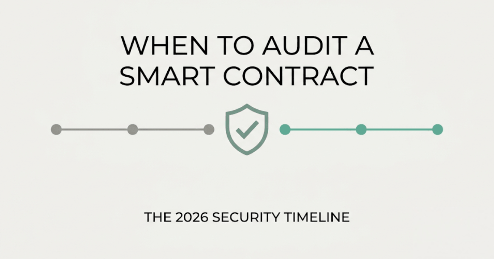 When to audit a smart contract: The 2026 security timeline