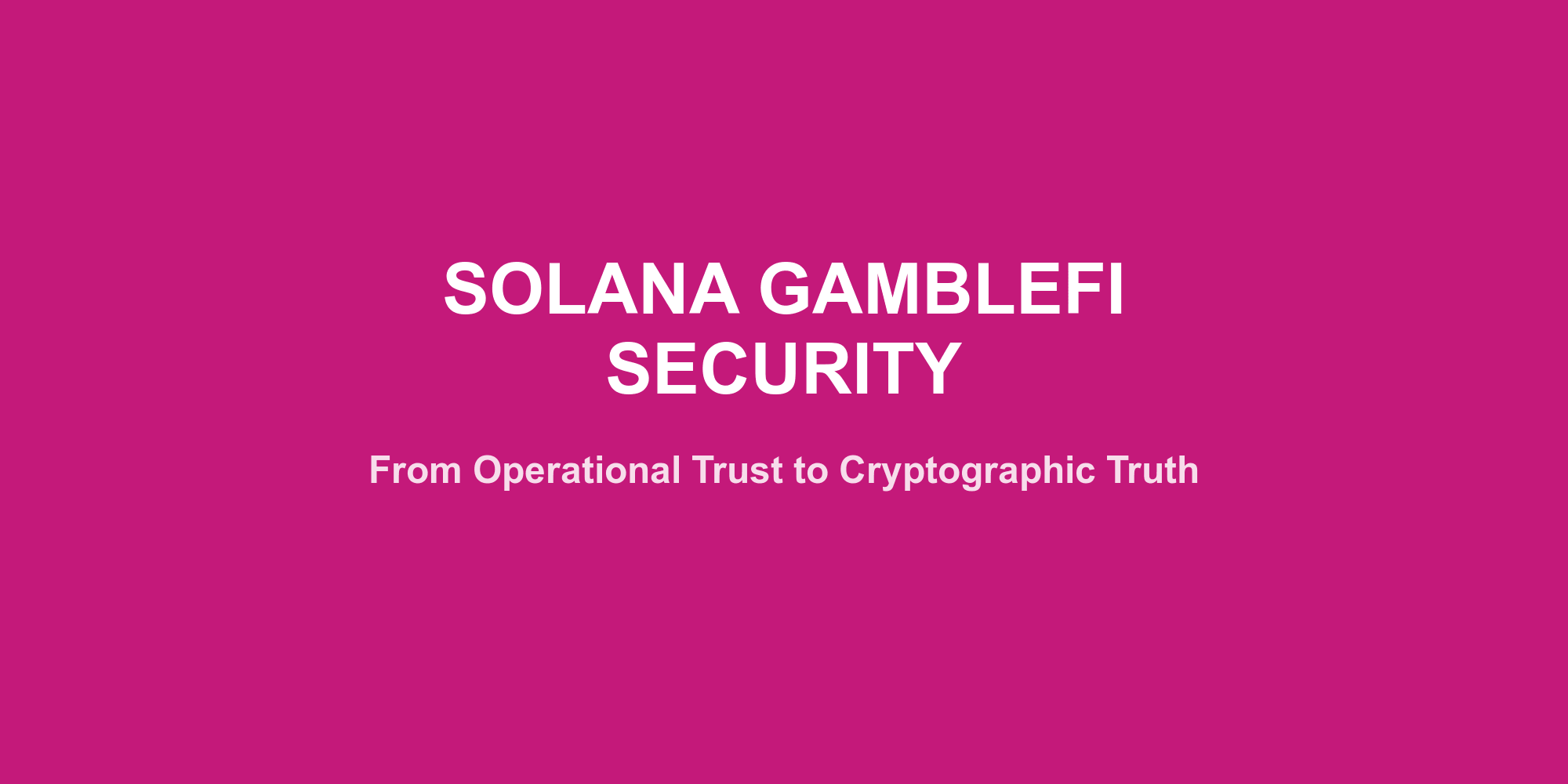 Solana GambleFi Security: Why VRF and Zero-Edge Models Replace Casino Black Boxes
