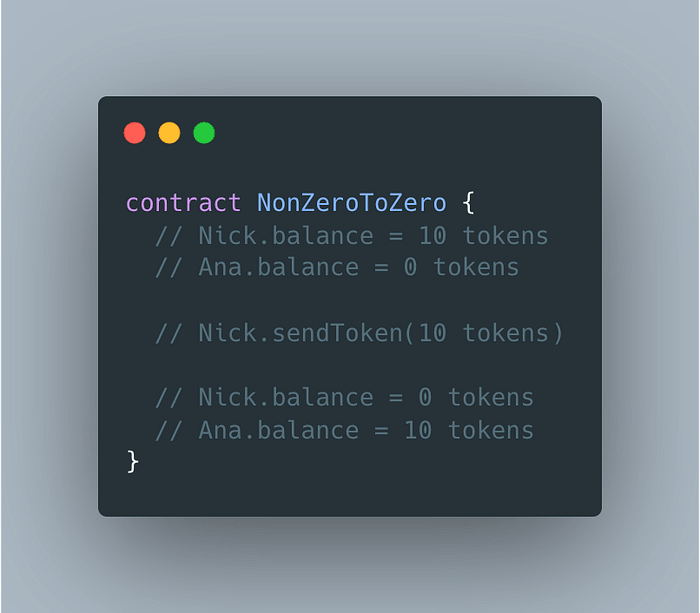 Non-Zero to Zero Example