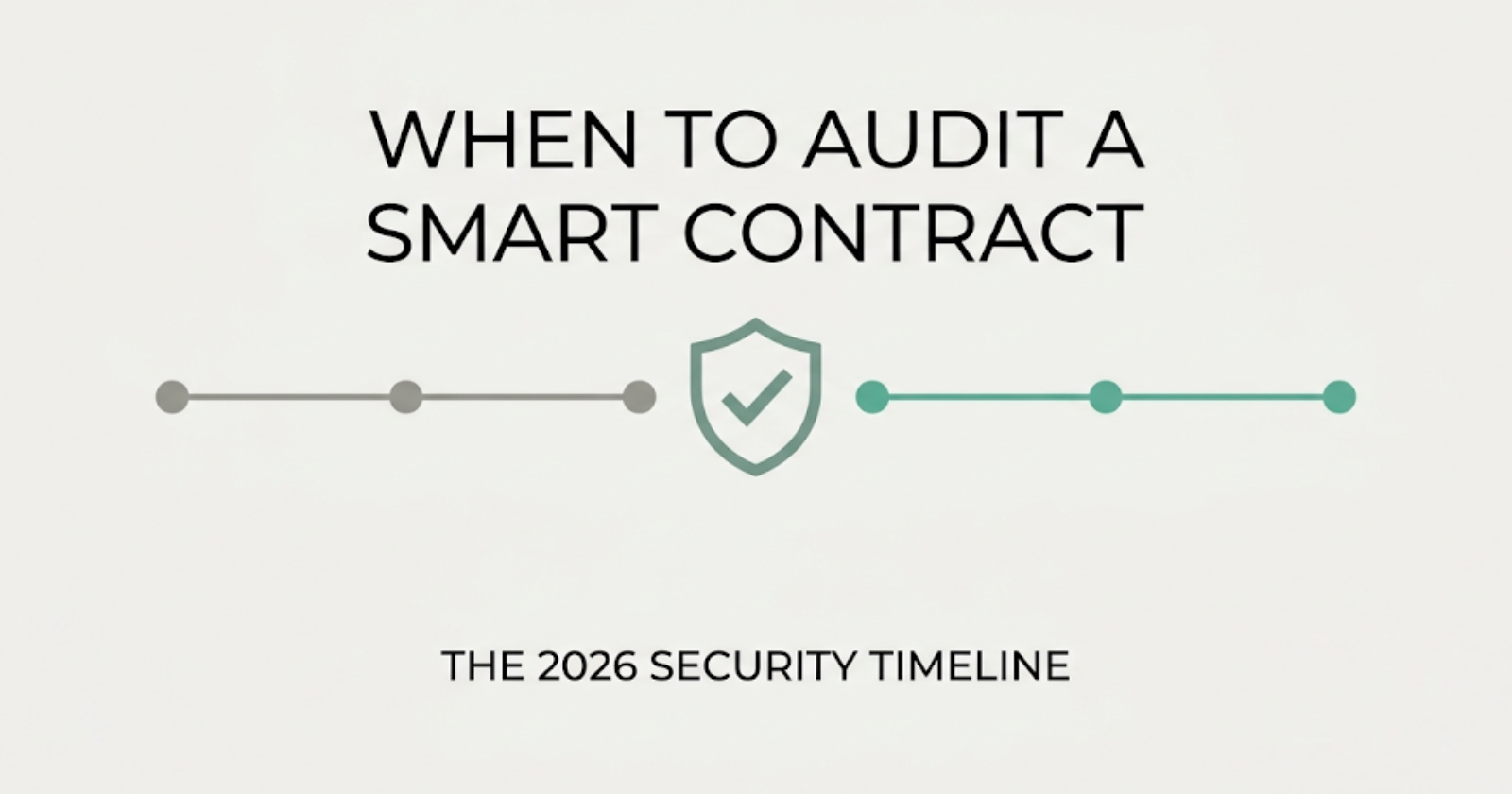 When to audit a smart contract: The 2026 security timeline